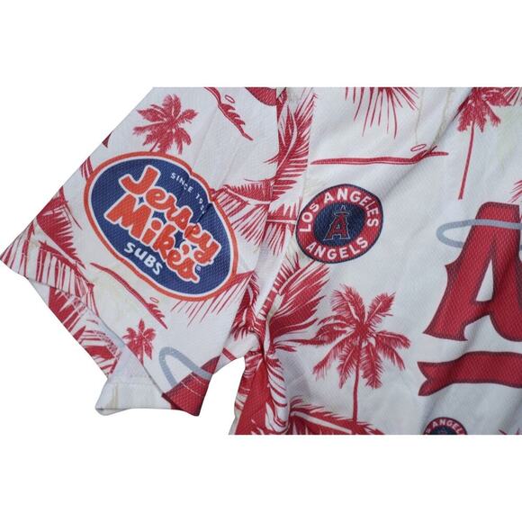 Los Angeles Angels Hawaiian Shirt | Red Palm Tree AOP | MLB Baseball Fan Gear XL - Picture 4 of 5